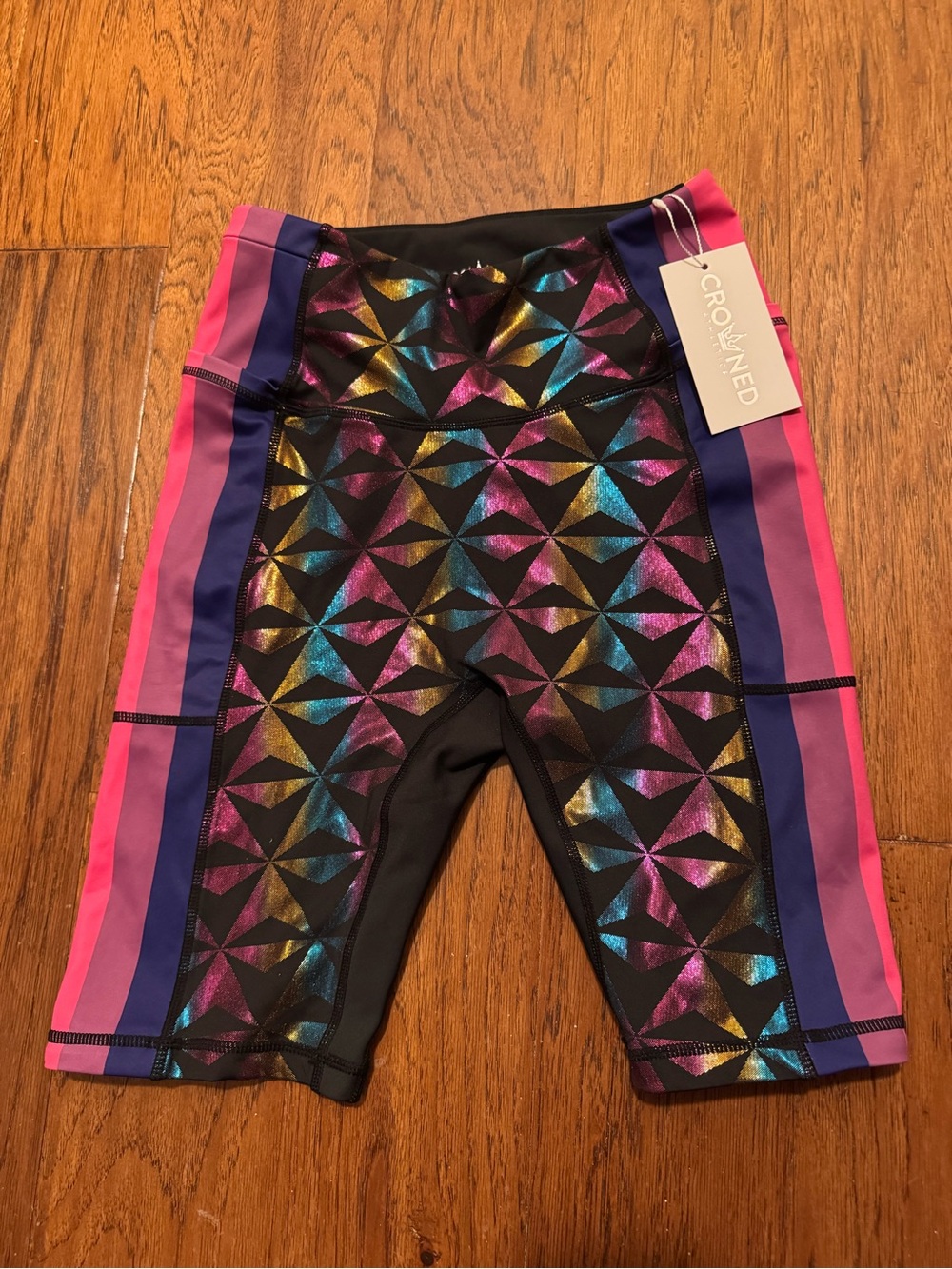 Crowned Athletics Geodesic Icon Epcot Disney bike shorts NWT Medium